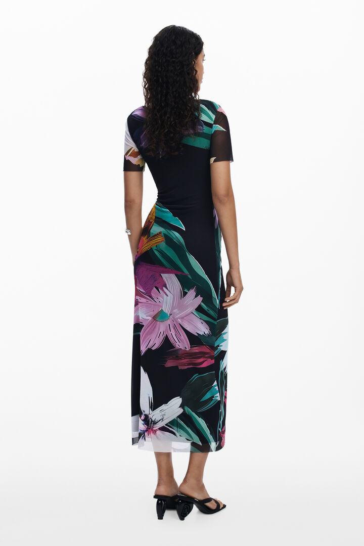 Watercolor floral fitted dress | Desigual