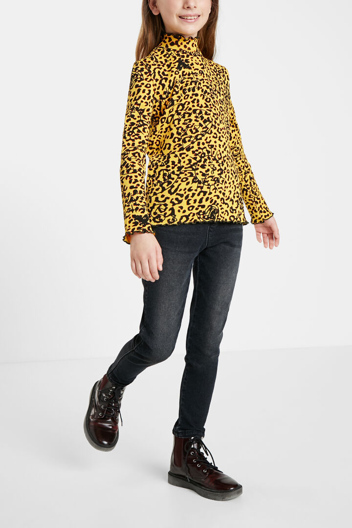 T-shirt côtelé animal print | Desigual