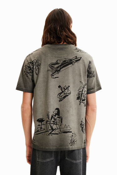 Camiseta tejido lavado dibujos | Desigual