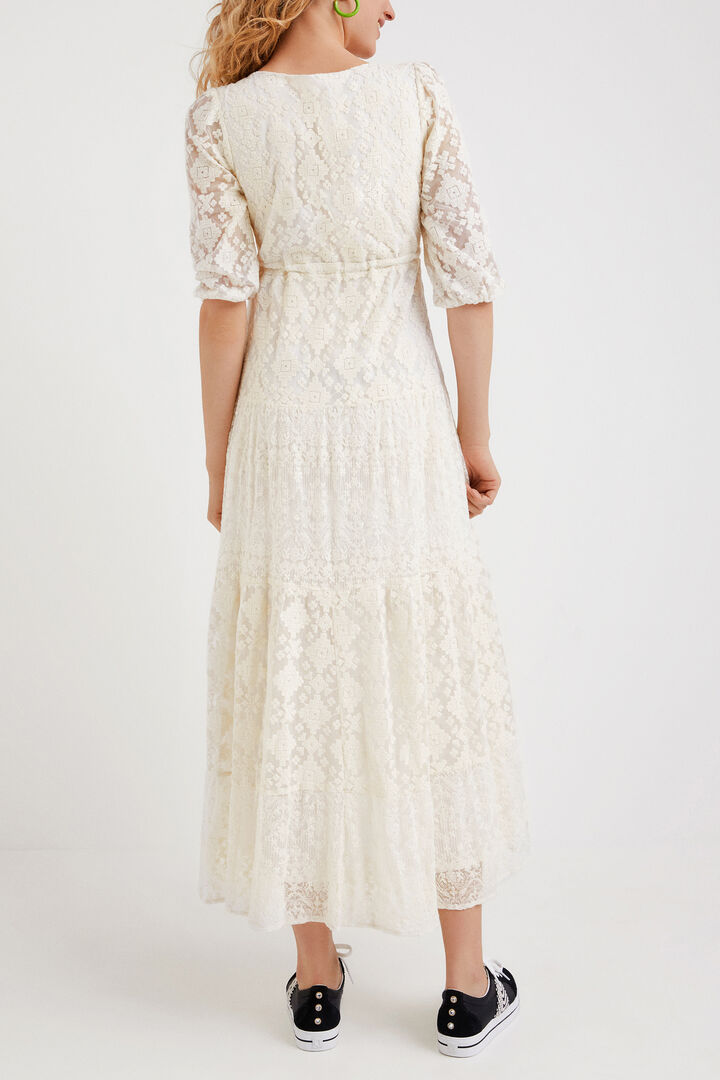 Maxi robe à broderies ethniques | Desigual