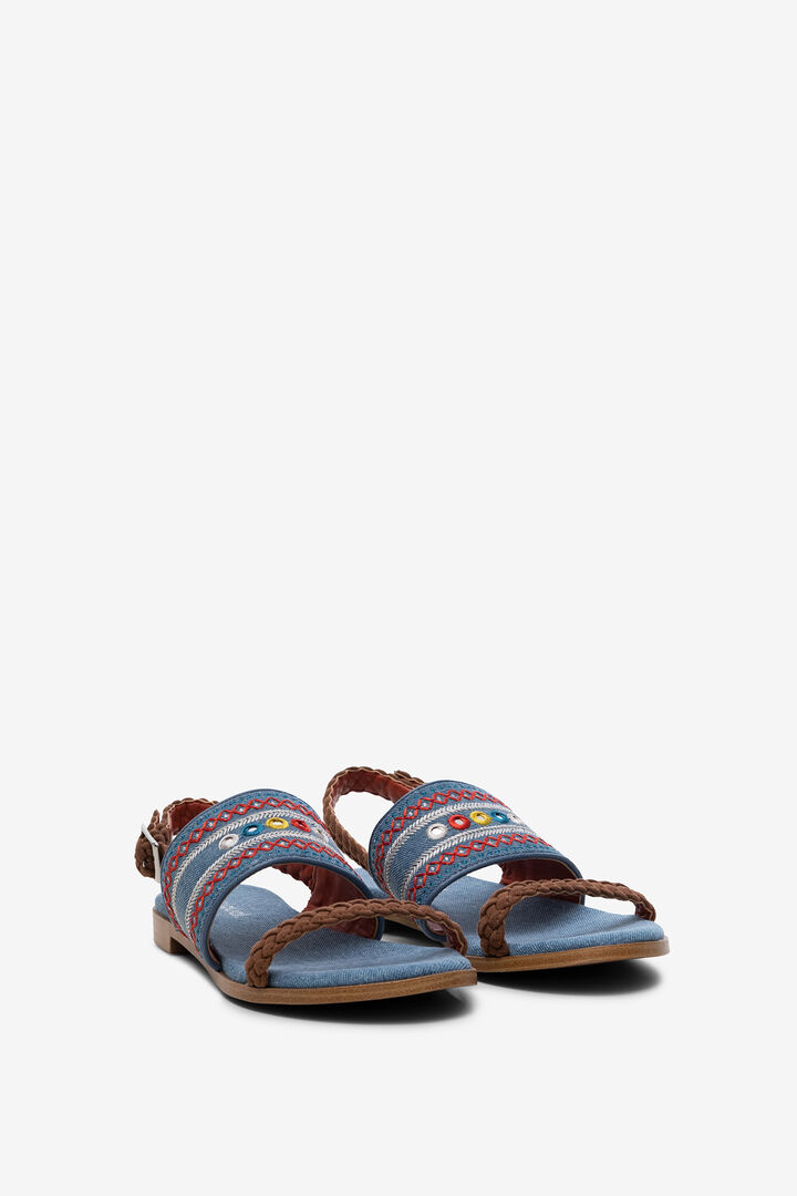 Embroidered denim sandals | Desigual
