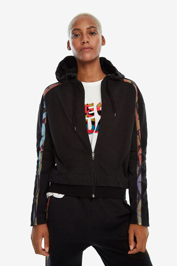 Sweatshirt with zipper and hood | Desigual