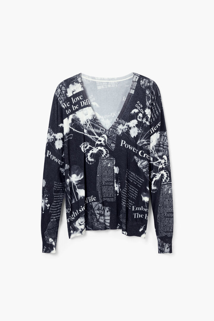 Newspaper print sweater | Desigual