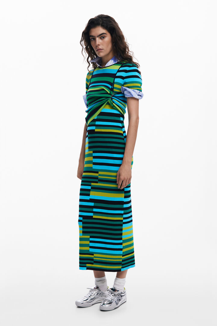 Striped long dress | Desigual