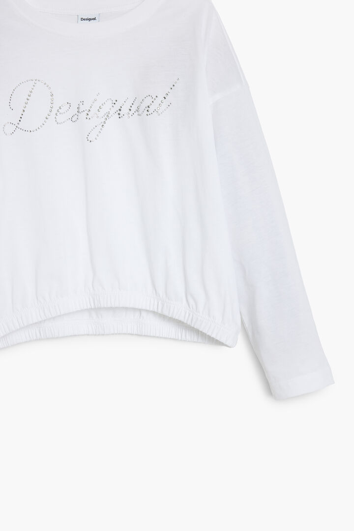 Camiseta lisa logo strass | Desigual