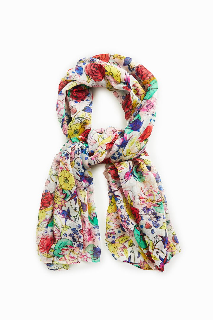 Foulard rectangulaire fleurs | Desigual