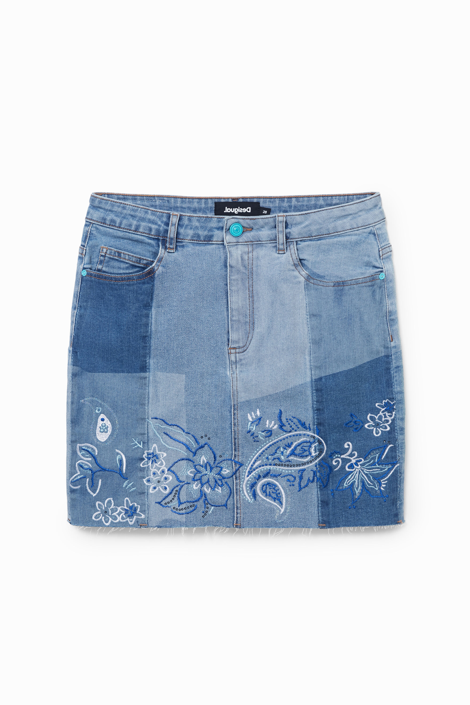 Jupe courte jean Paisley Desigual