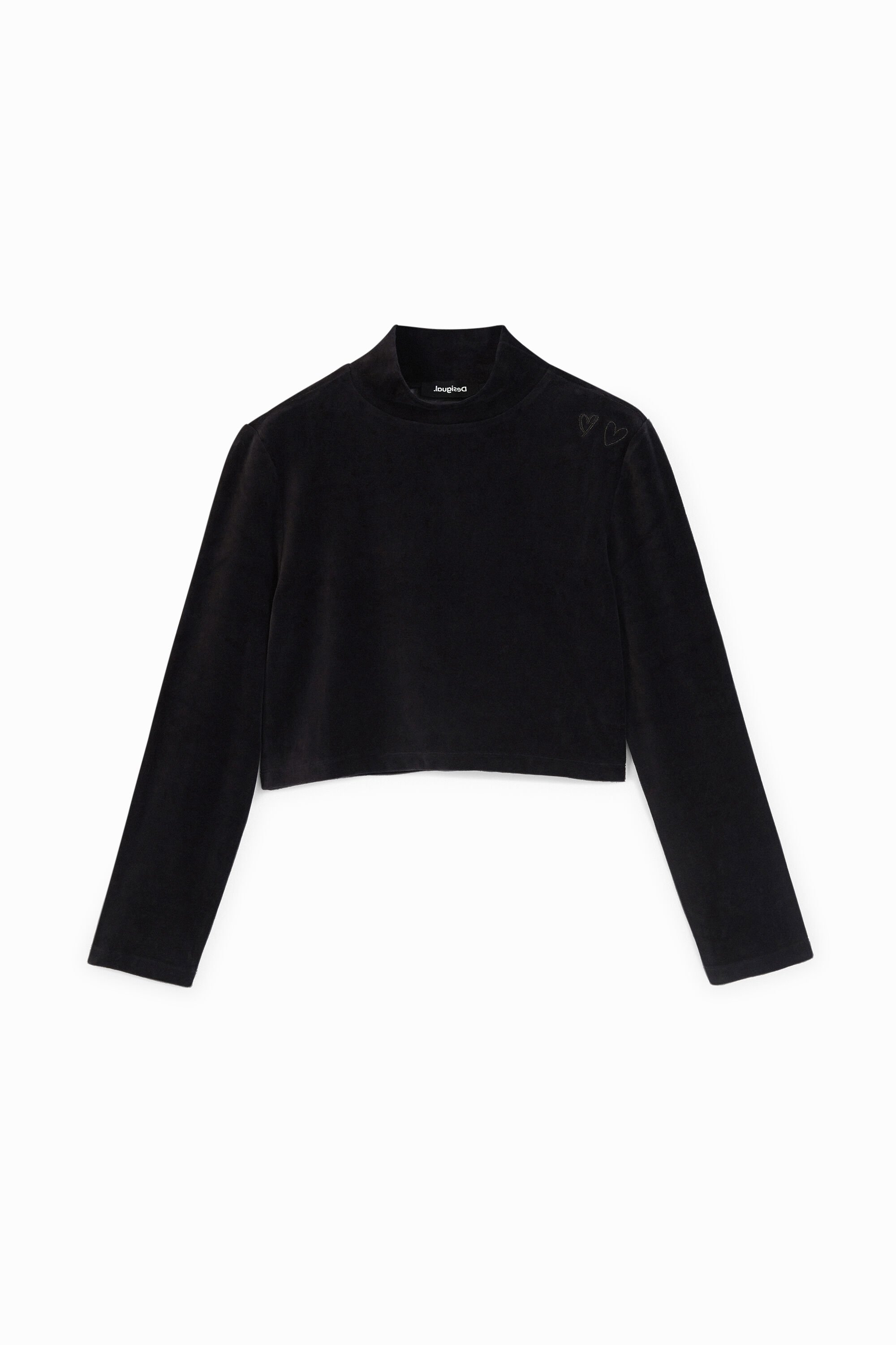 Plush sweatshirt high neck