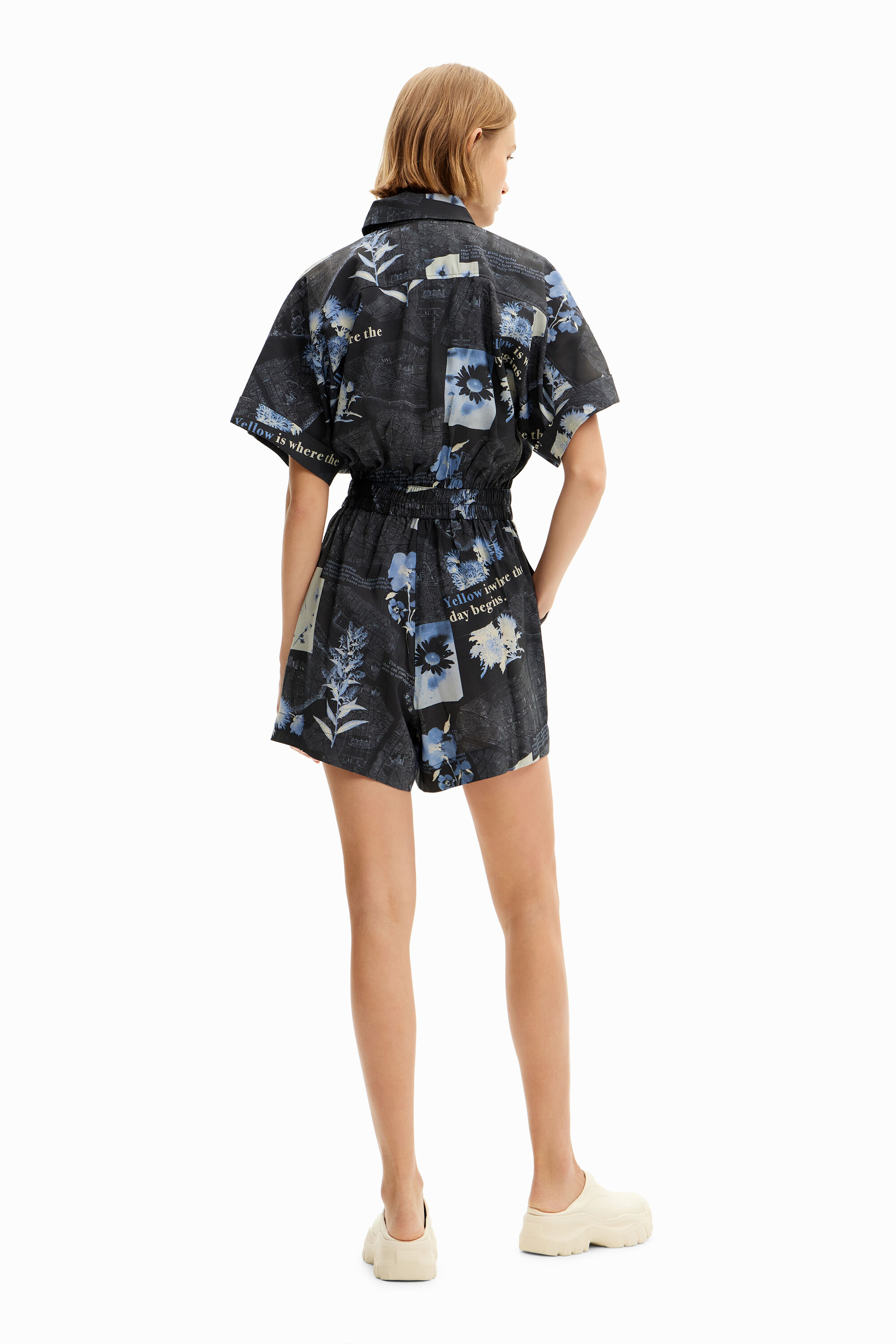 Shop Desigual Map Playsuit In Blue