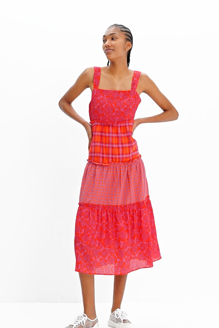 Vestido largo tirantes patch | Desigual