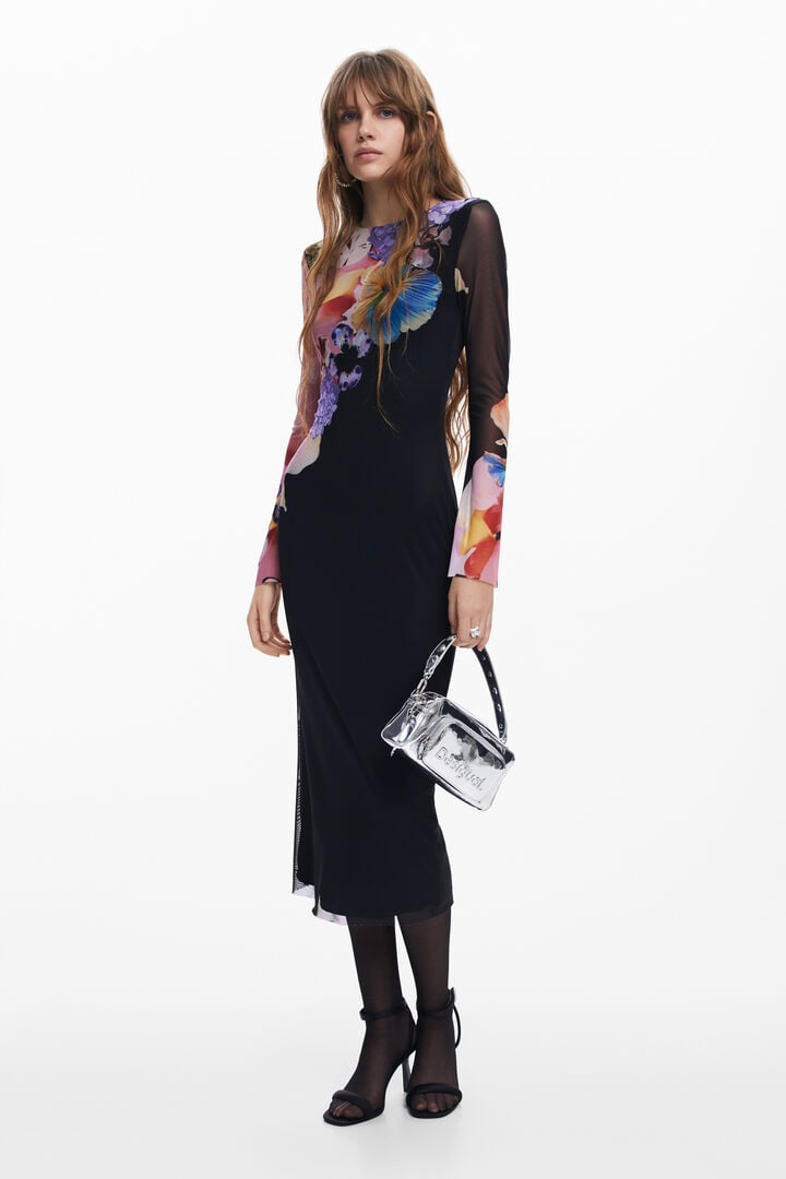 Vestido midi flores