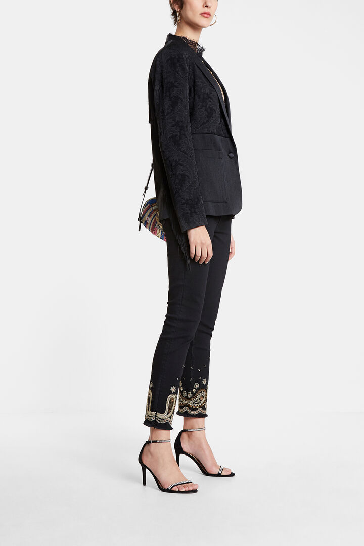 Fringed jacquard blazer | Desigual