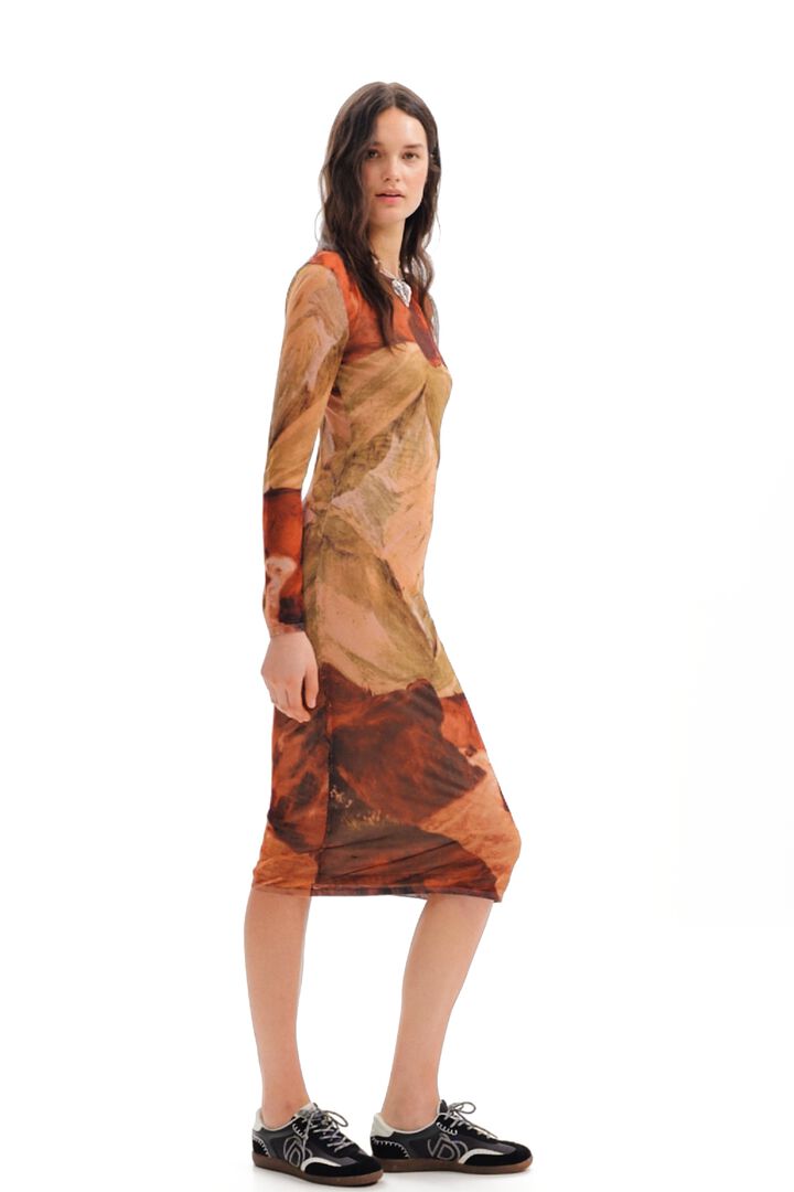 Robe midi maille paysage | Desigual