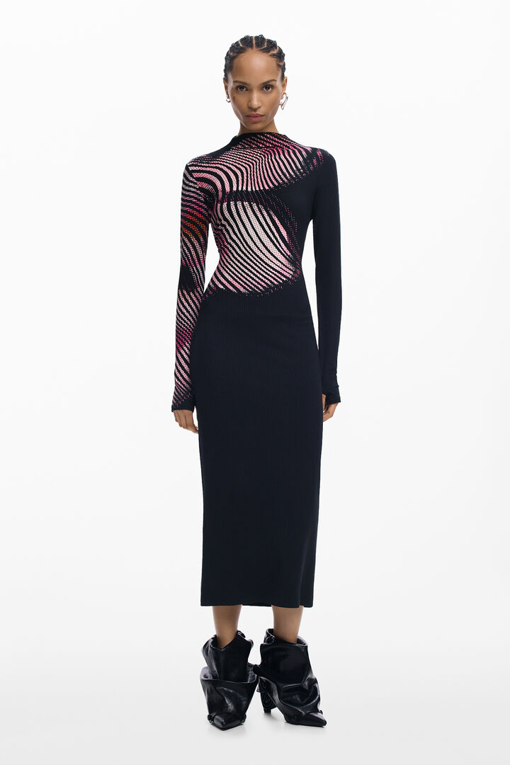 Vestido longo ondas | Desigual