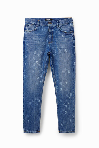 Loose Jeans Laser-Print
