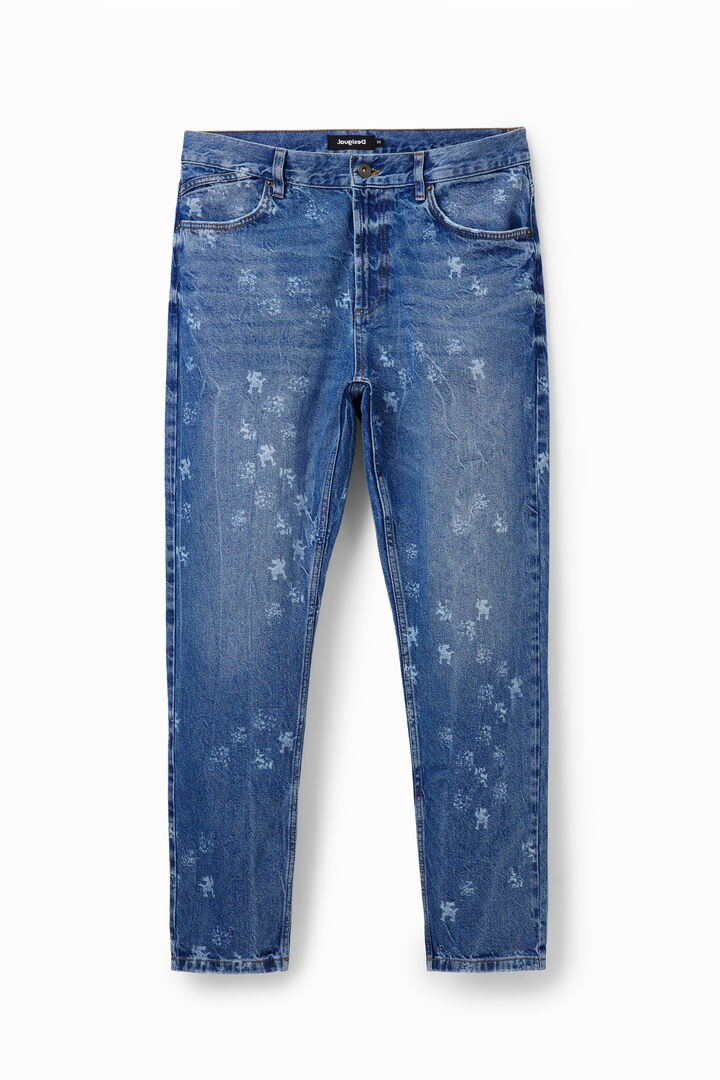 Loose laser print jeans