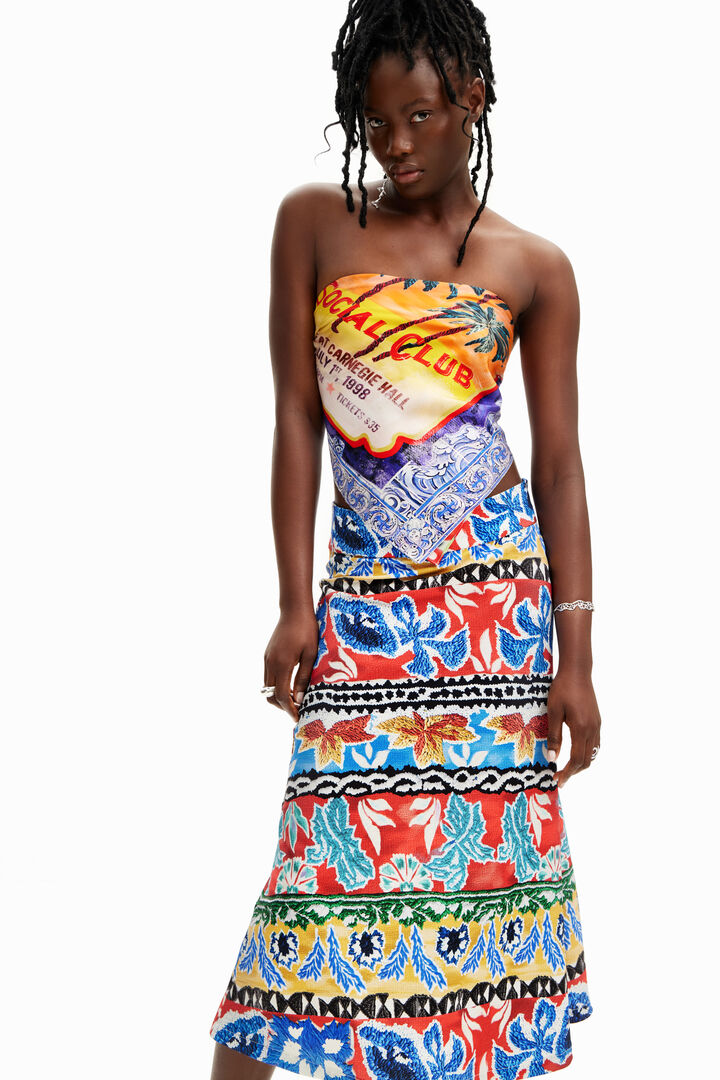 Stella Jean ethnic midi skirt | Desigual