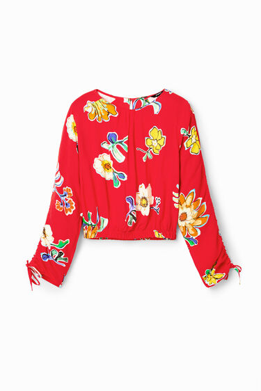 Blusa corta fiori arricciati | Desigual