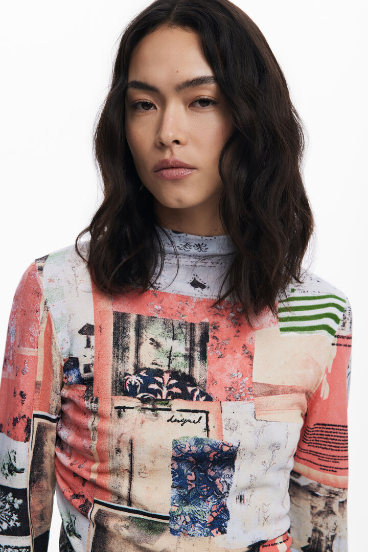 Fine postcard sweater | Desigual