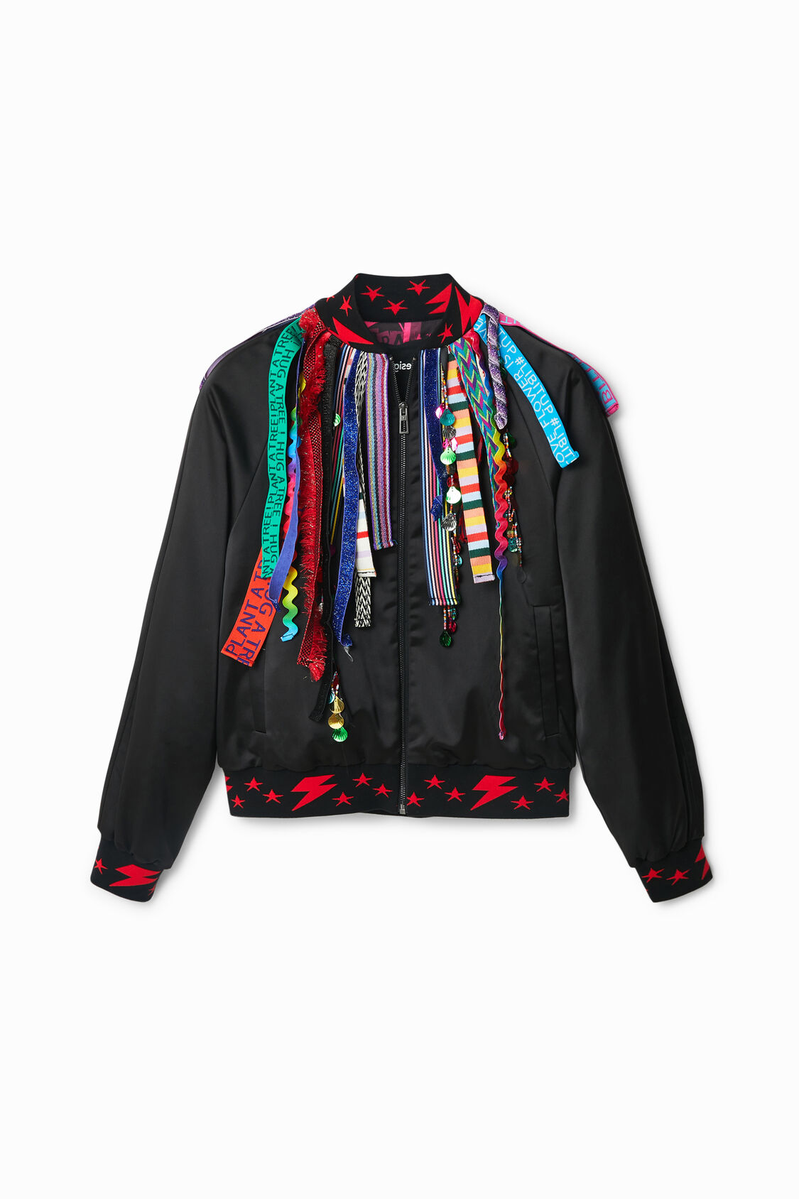 Democracy legation Significance Johnson Hartig ribbon bomber jacket | Desigual.com