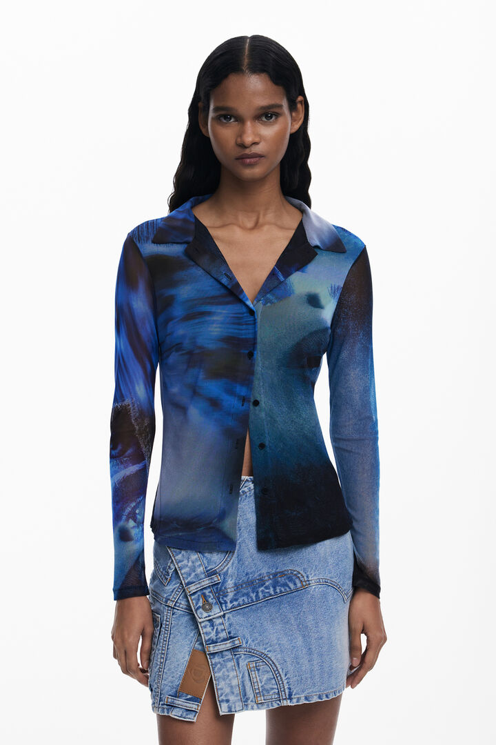 Maglietta abbottonata in tulle | Desigual