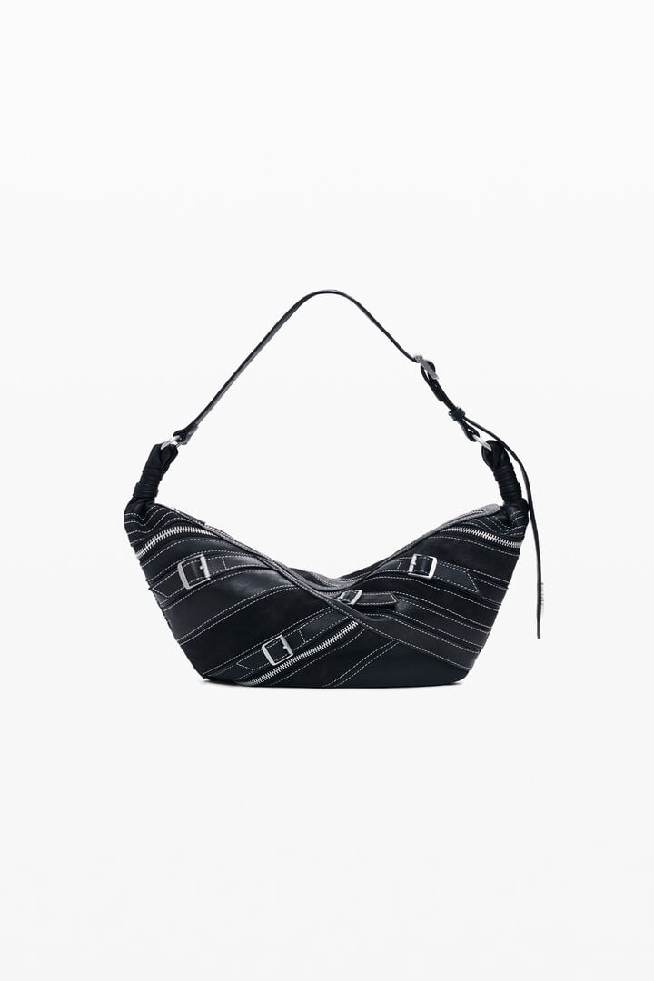 SMALL FAUX LEATHER BAG WITH BUCKLES