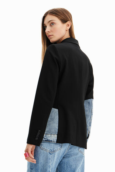 Slim hybrid bimaterial blazer | Desigual