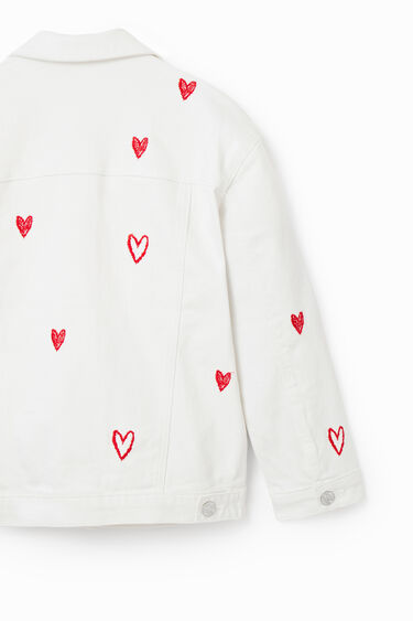 Chaqueta vaquera oversize corazones | Desigual