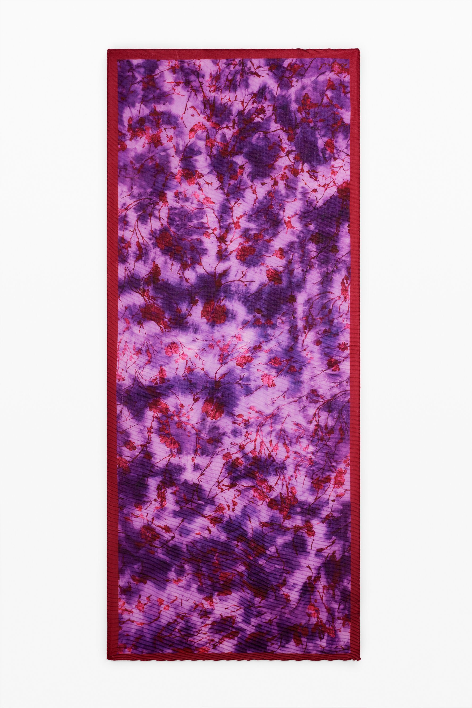 Crinkled rectangular floral scarf - U - Desigual - Modalova