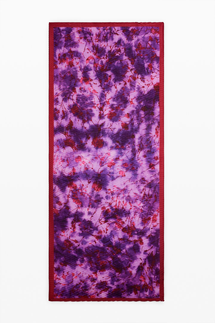 Foulard rectangulaire froissé à fleurs