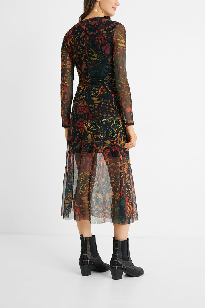 Vestido slim midi mariposas | Desigual
