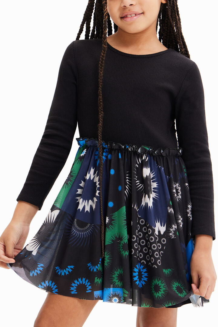 Vestido combinado patch geométrico | Desigual