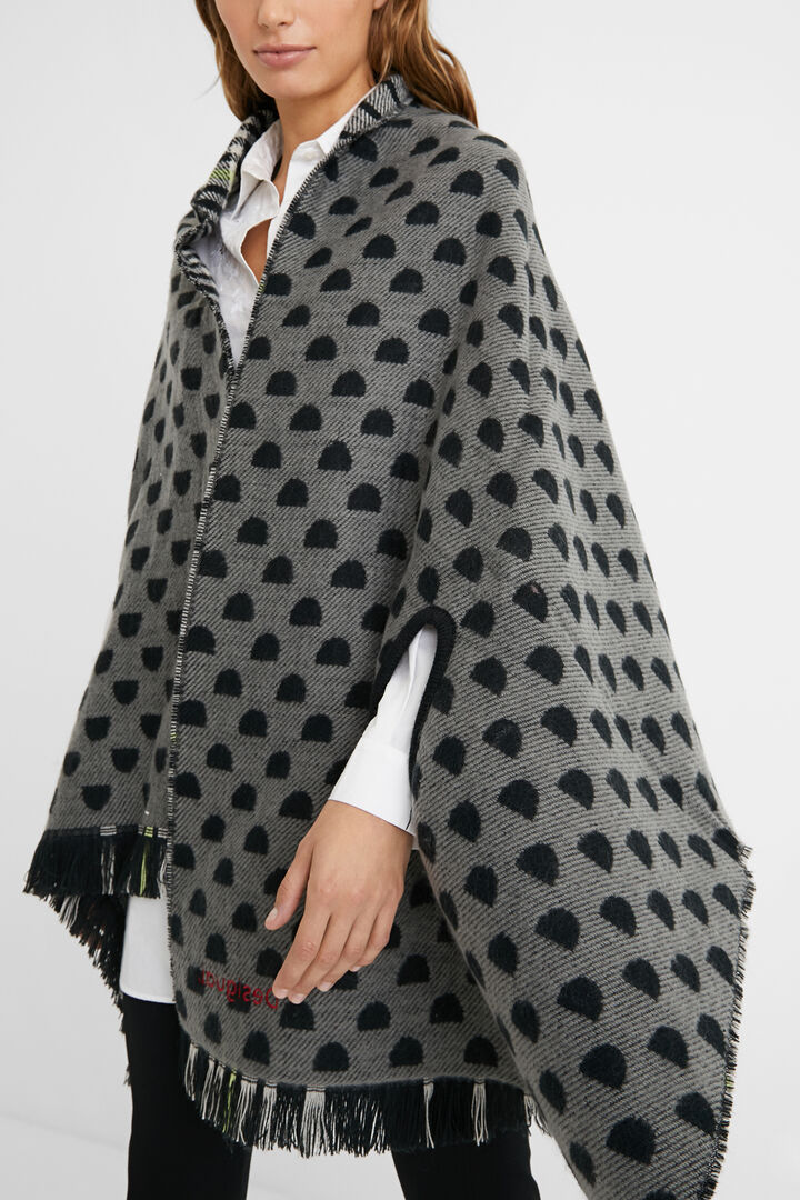 Poncho carré carreaux réversible | Desigual