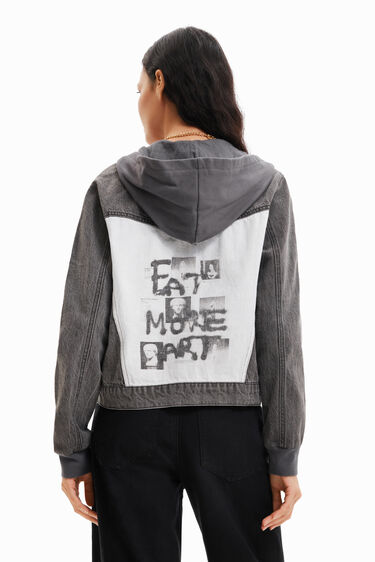 Sweatshirt curta híbrida «Eat More Art» | Desigual