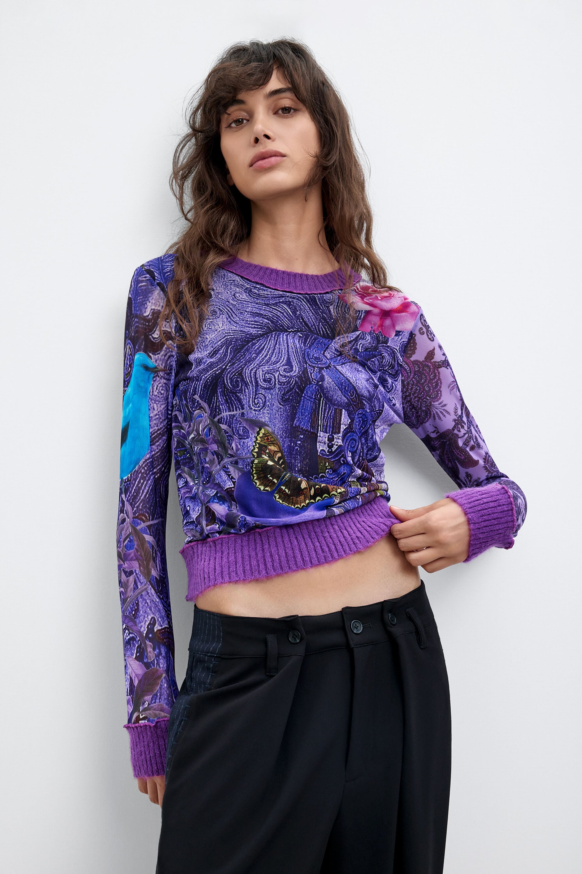 Desigual, Camiseta Estampada M. C. Lacroix, Mujer, Poliester, Rojo