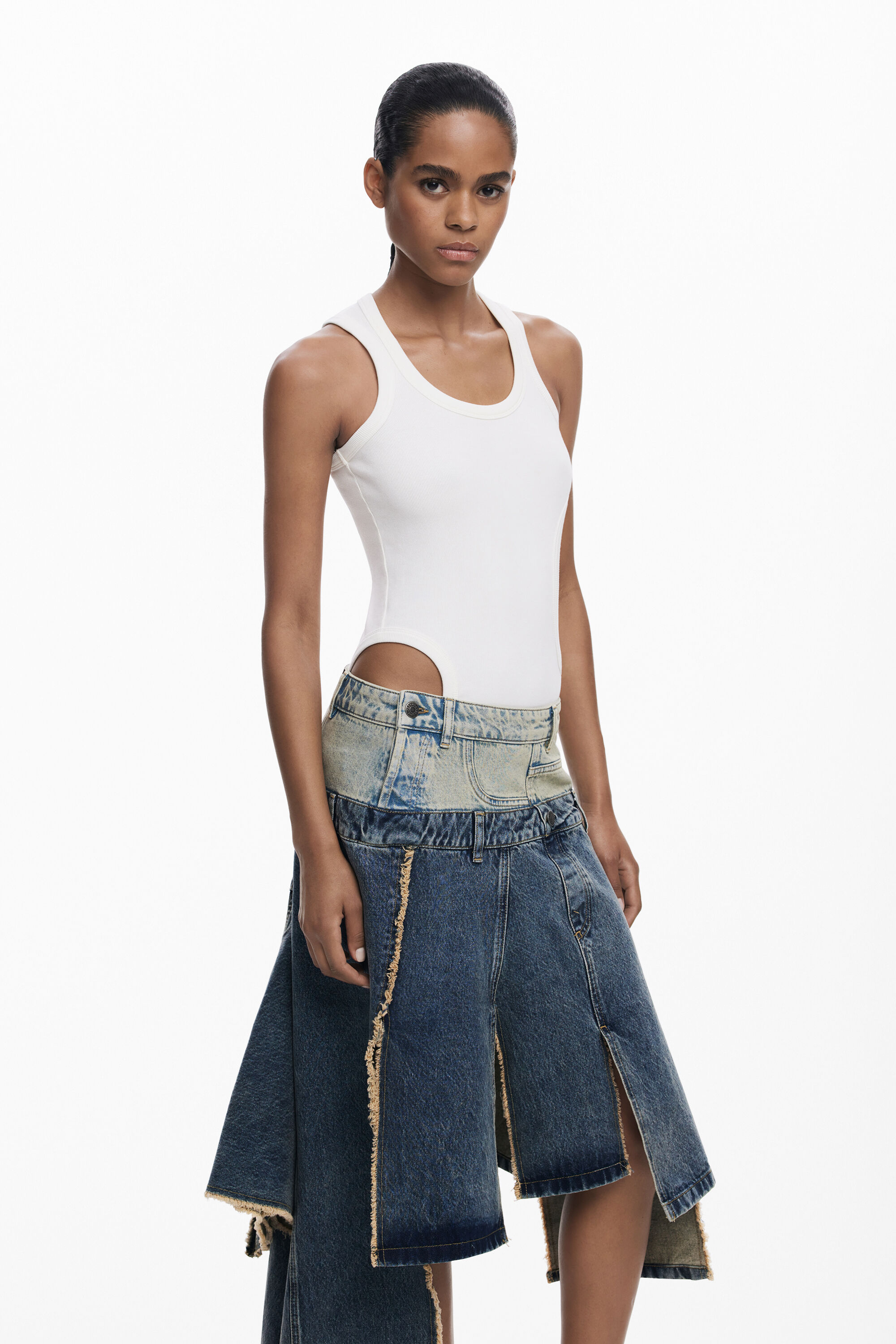 ＤＷＤ　⭐️ ユニセックス Long skirt with double waistband Woman I Desigual.com