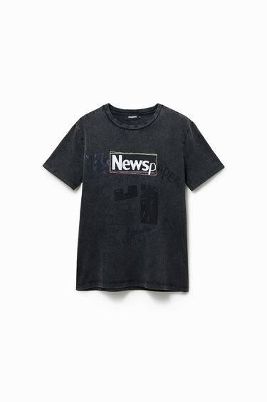 Schwarzes Shirt mit Collage | Desigual