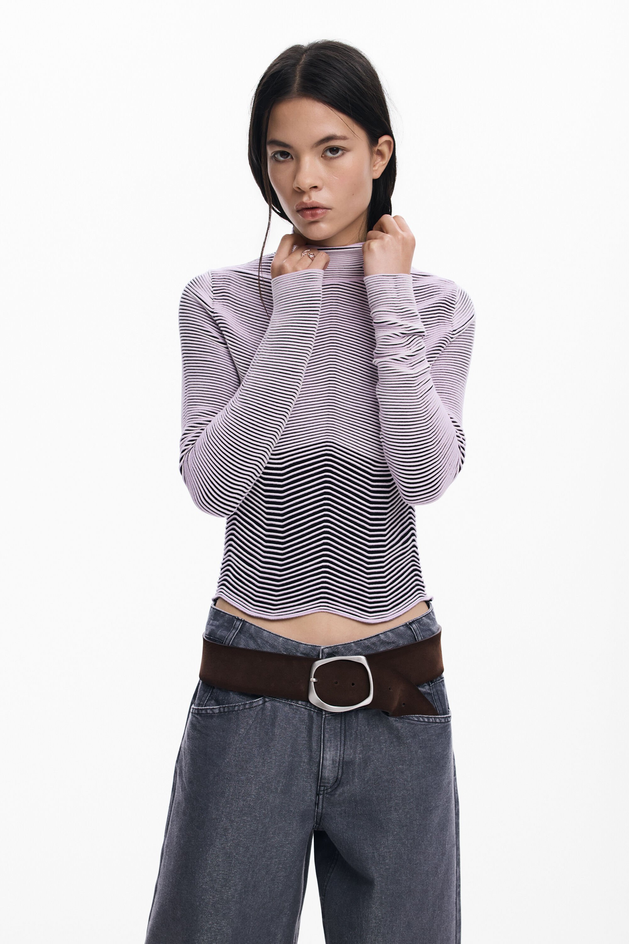 Pull à relief rayé - Desigual - Modalova