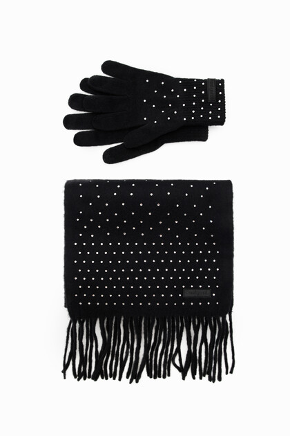 Caja regalo bufanda y guantes strass