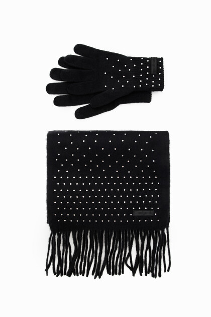 Rhinestone gloves and scarf gift box
