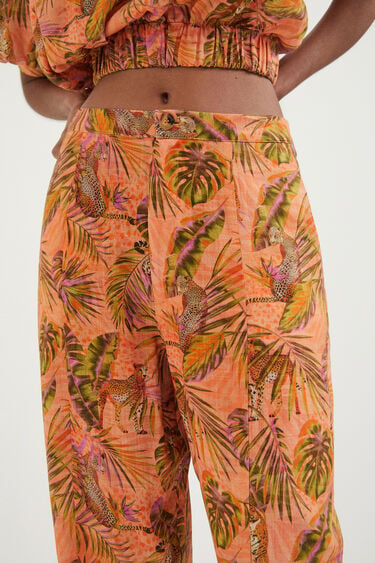 Pantalon lin mangue tropical | Desigual