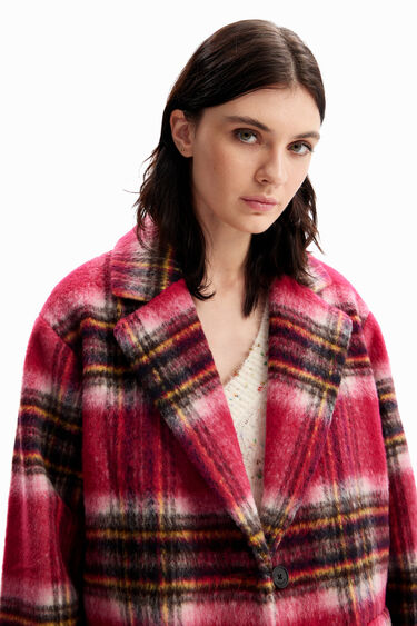 Plaid wool coat | Desigual