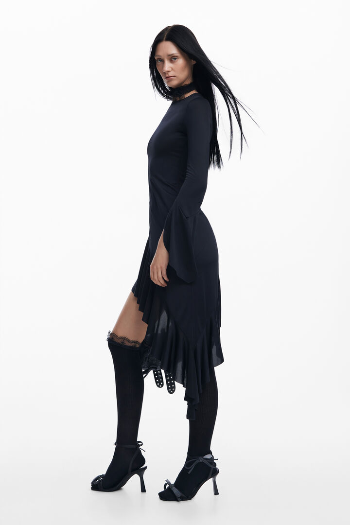 Asymmetric black dress María Escoté | Desigual