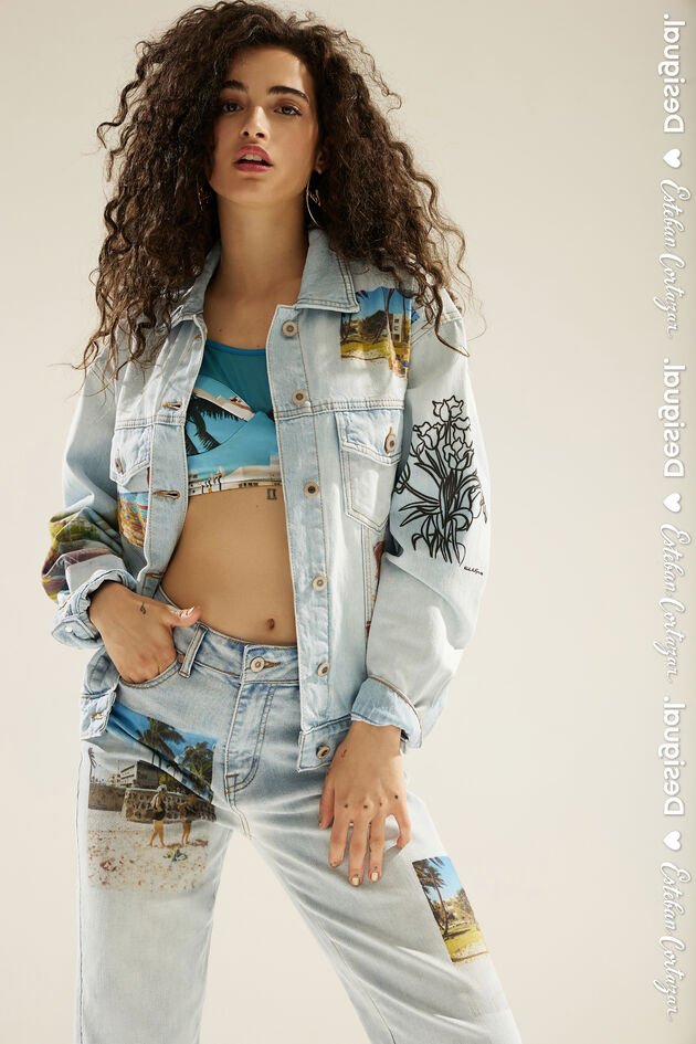 Giacca di jeans trucker cropped South Beach