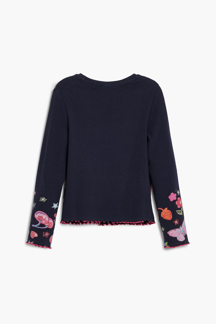 Maglietta a maniche lunghe con logo e fiori | Desigual