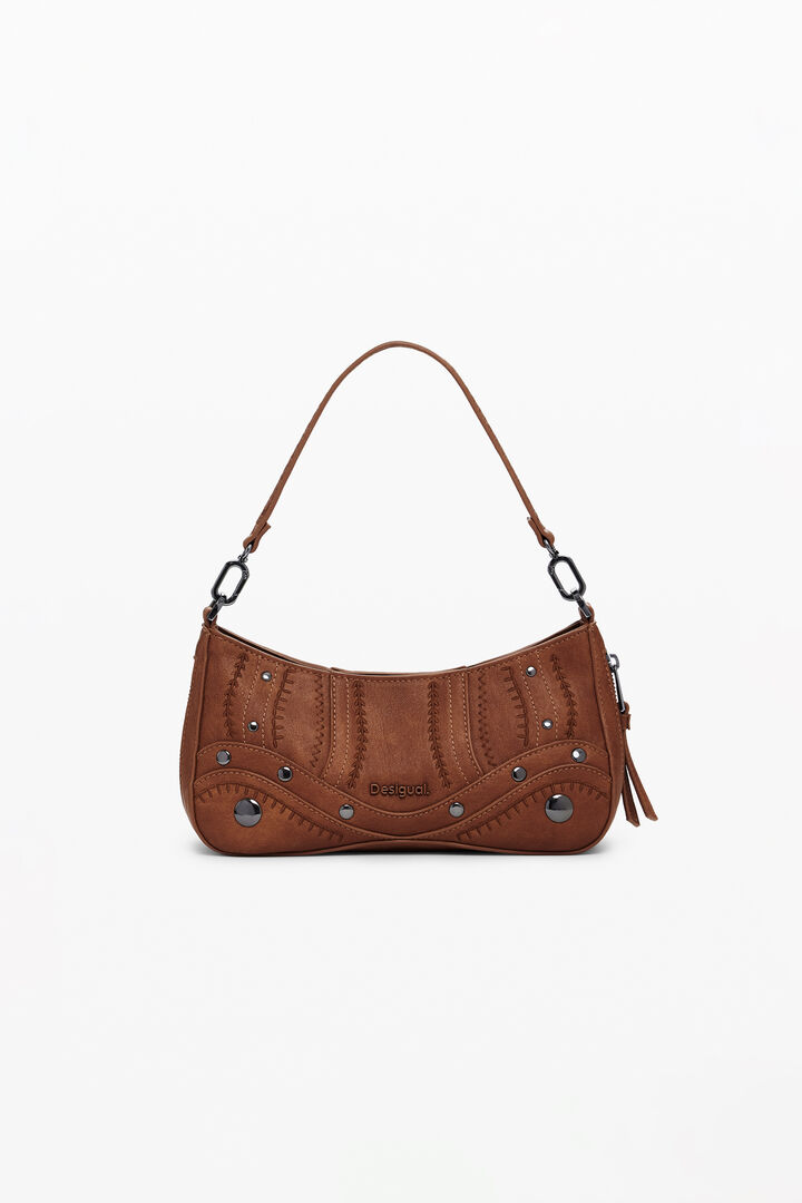 Kleine tas met borduursels in leerlook
