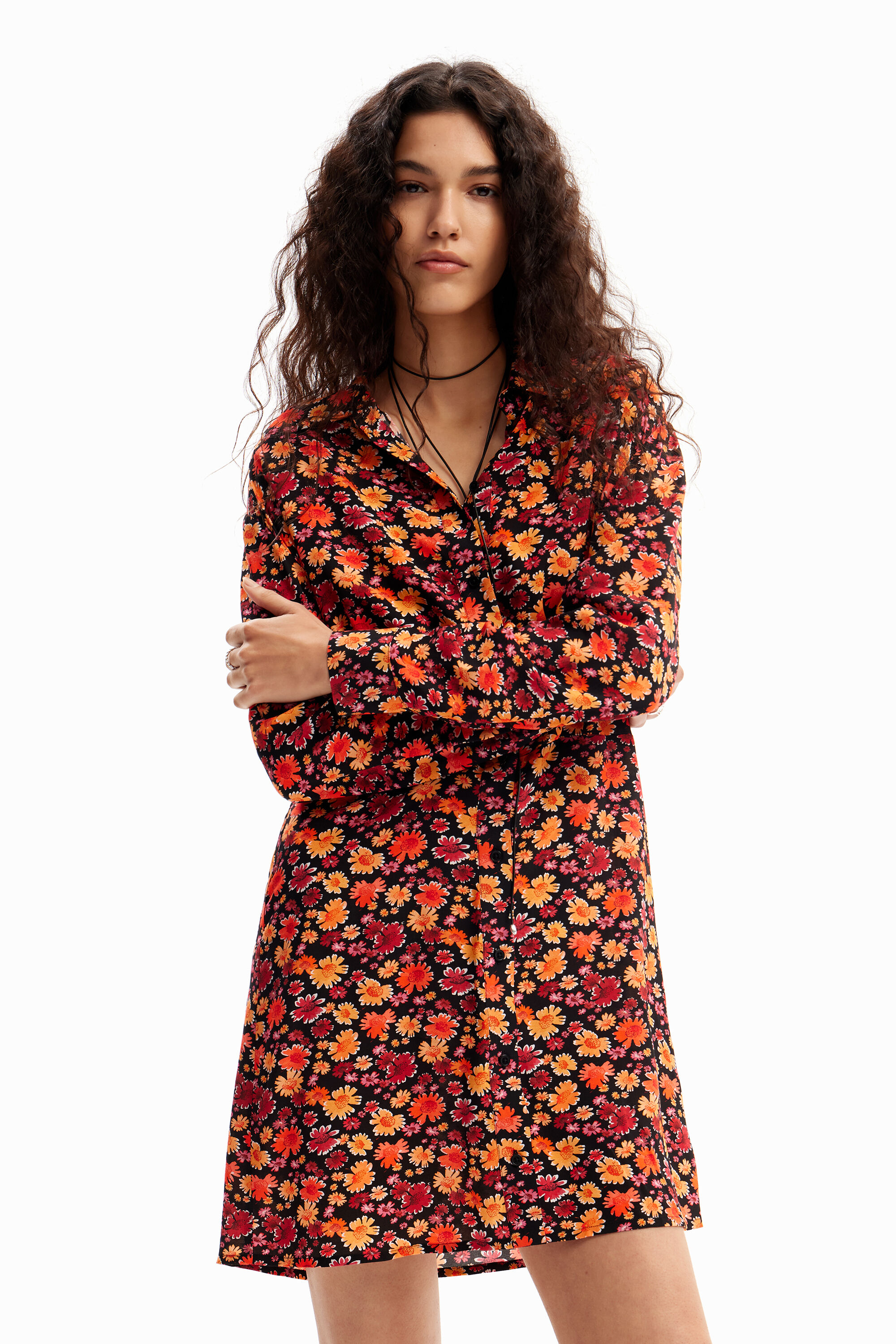Desigual Short floral shirt dress