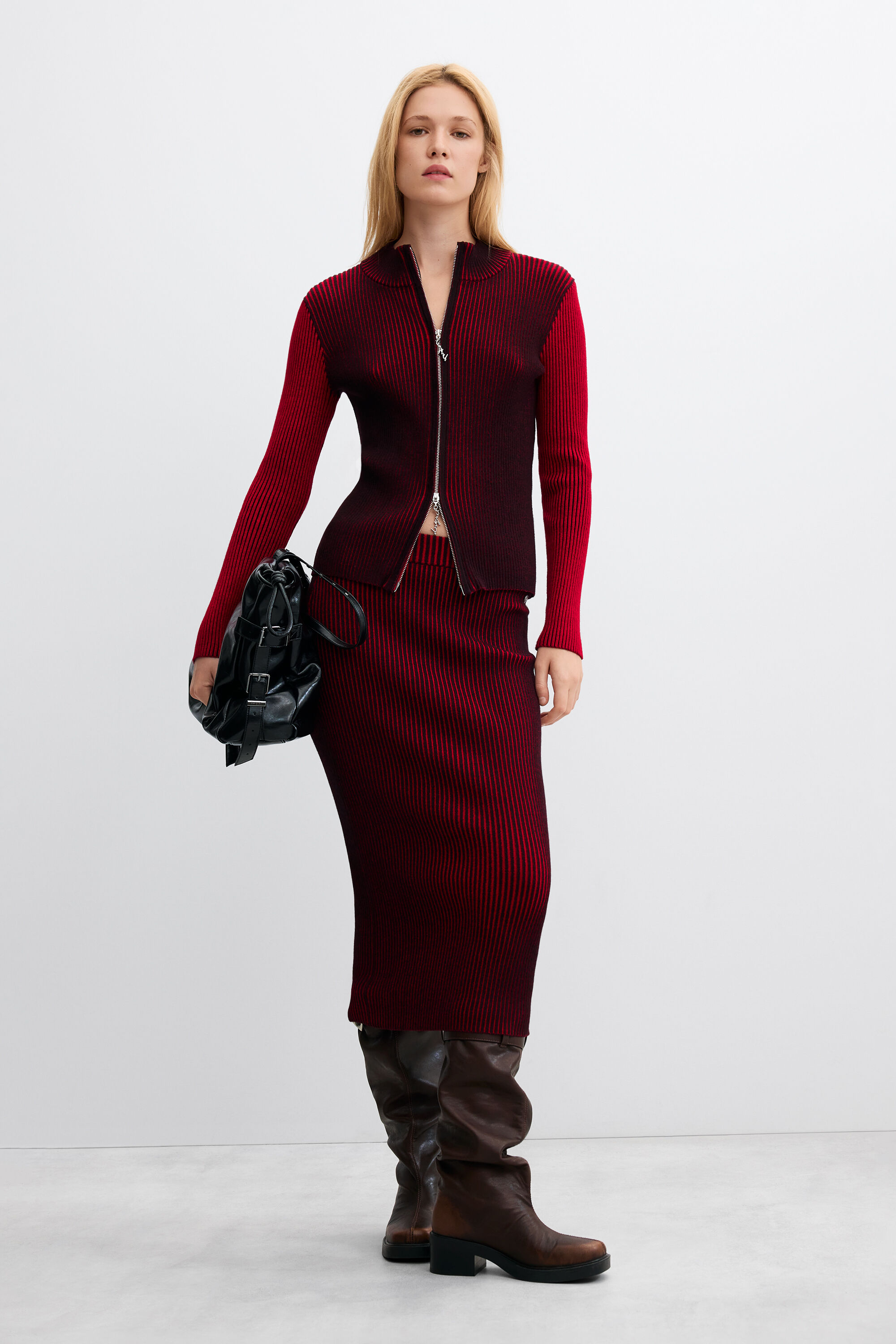 Iridescente midi-breiselrokken - RED - S