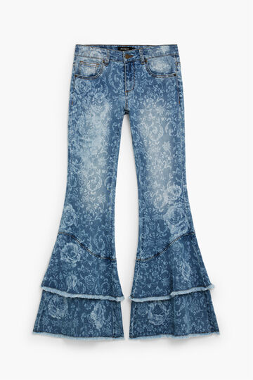 Pantal&oacute; tex&agrave; flare estampat | Desigual