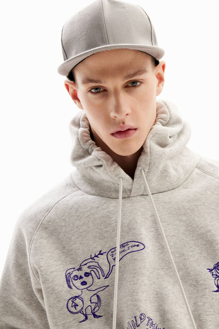 Sweat-shirt capuche broderies | Desigual